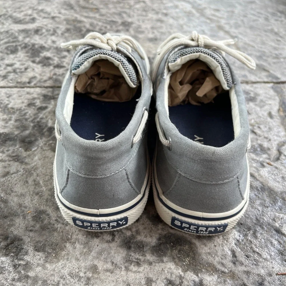 Sperry Top-Sider Bahama Mens Grey Canvas Boat Shoes Sneakers 0772830 Size 9
